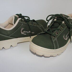 Vintage Karl Kani Men's Size 7 Olive Green Chunky Lace Up Canvas Shoes SN4722